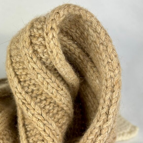 Coach Scarf, Cashmere & Angora Knit with Leather Patch Vintage - Picture 5 of 8